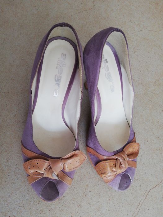 Pantofi dama cu toc piele intoarsa mar. 36