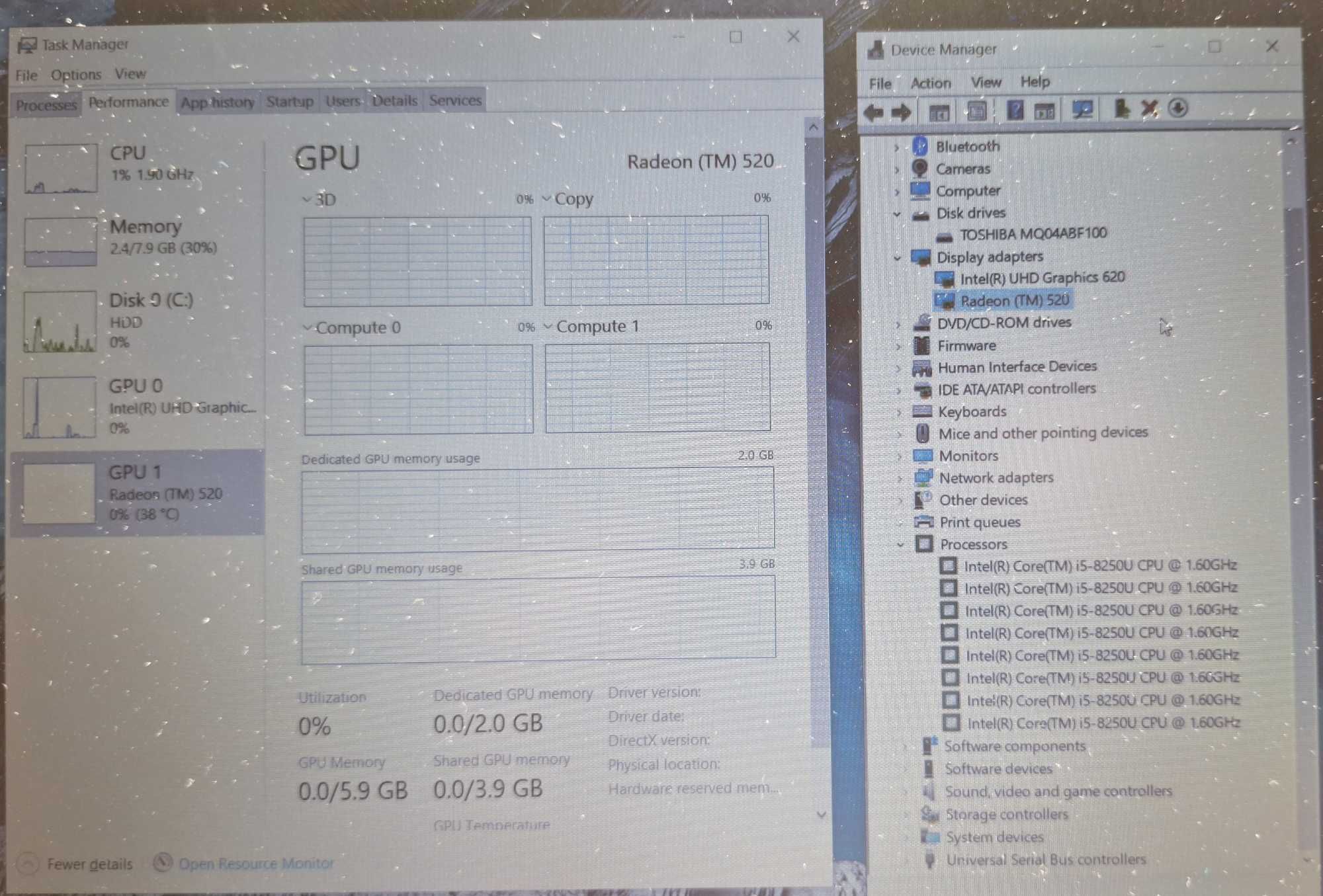 15.6' Dell Intel Core i5-8250u/8GB DDR4/AMD Radeon 520M 2GB GDDR5/1000
