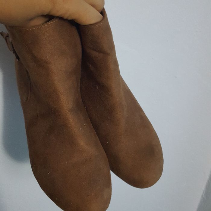 Donez Botine cizme maro bej toc 38