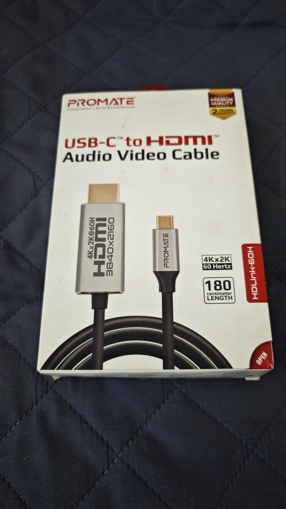 Cablu HDMI - USB Type-C PROMATE HDLink-60H, 1.8m, negru-argintiu