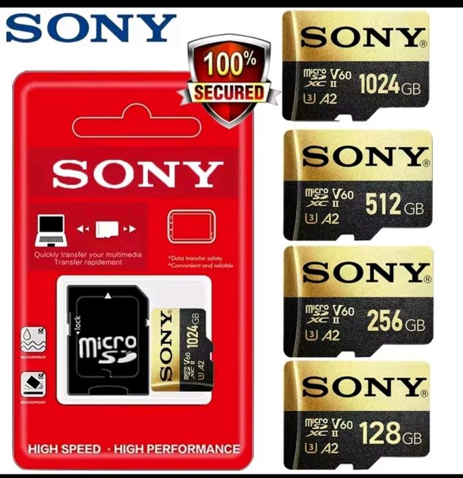 Card Memorie 512 GB, SONY GOLD PREMIUM, 4K MicroSD