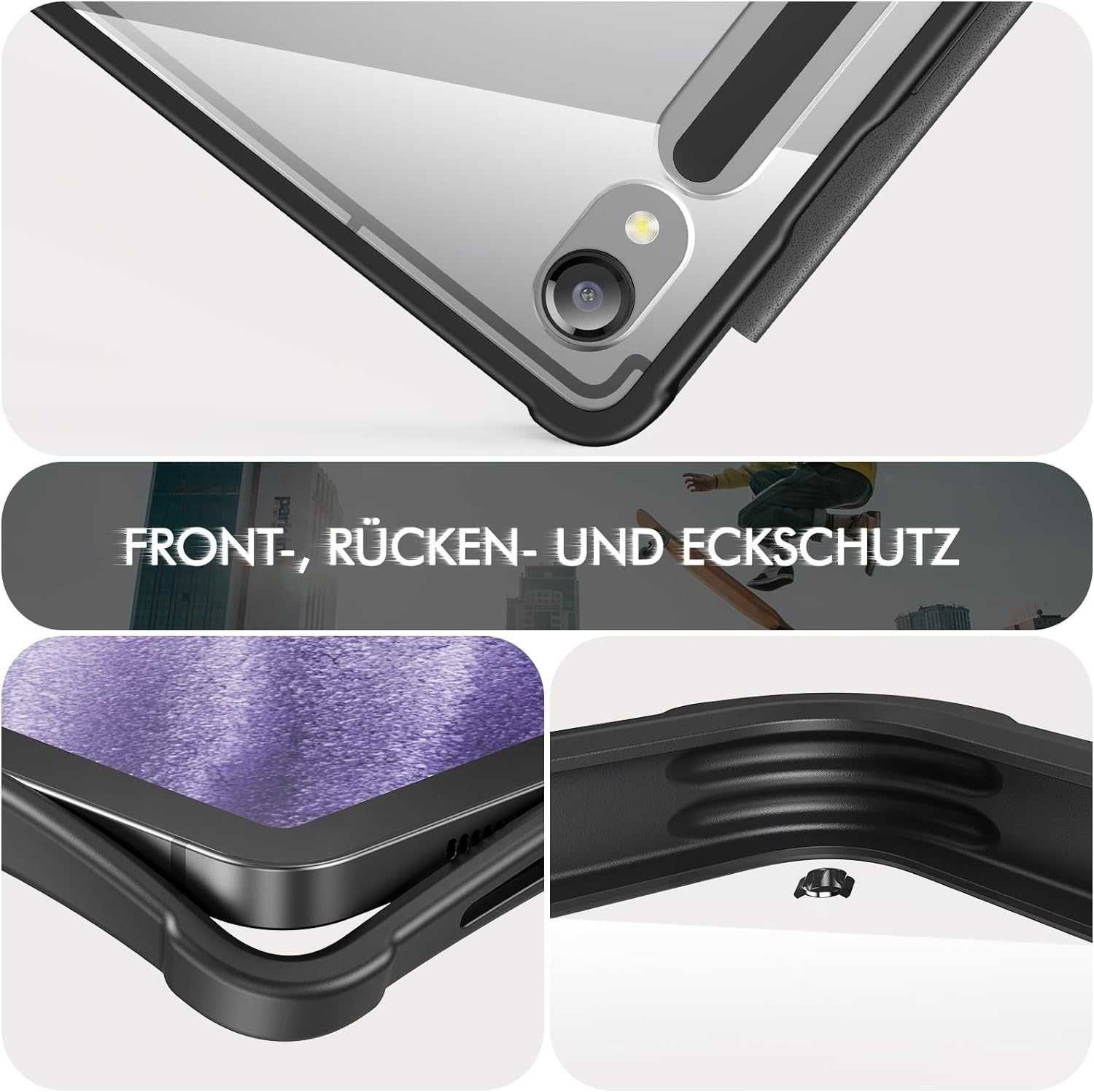 Husă INFILAND Samsung Galaxy Tab S9 FE/S9 tastatură 7 culori,360 grade