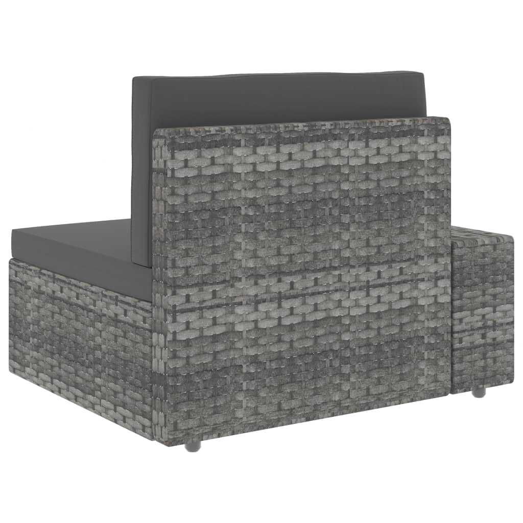 Set mobilier de gradina/terasa 2x canapea 7 piese Gri Ratan COMO