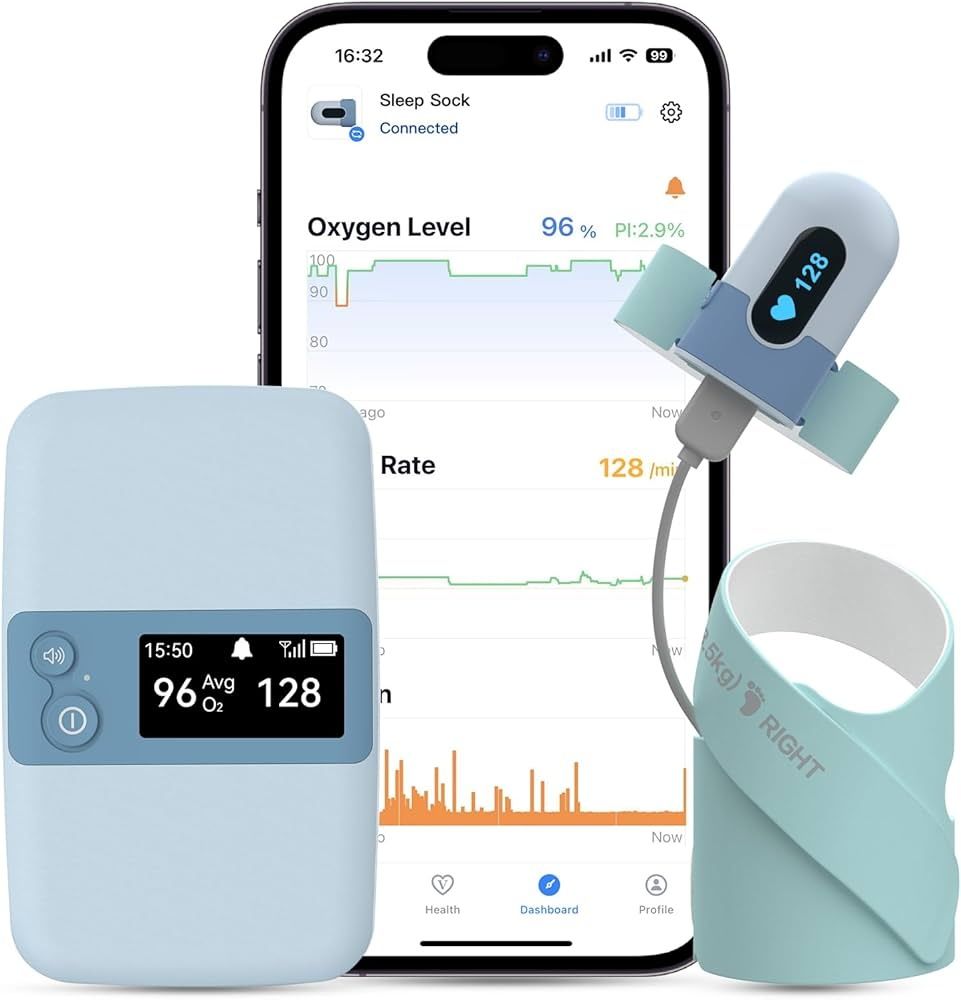 ТопЦена!Бебешки мониторинг  Babytone за сън, проследяване на ср. O2, п