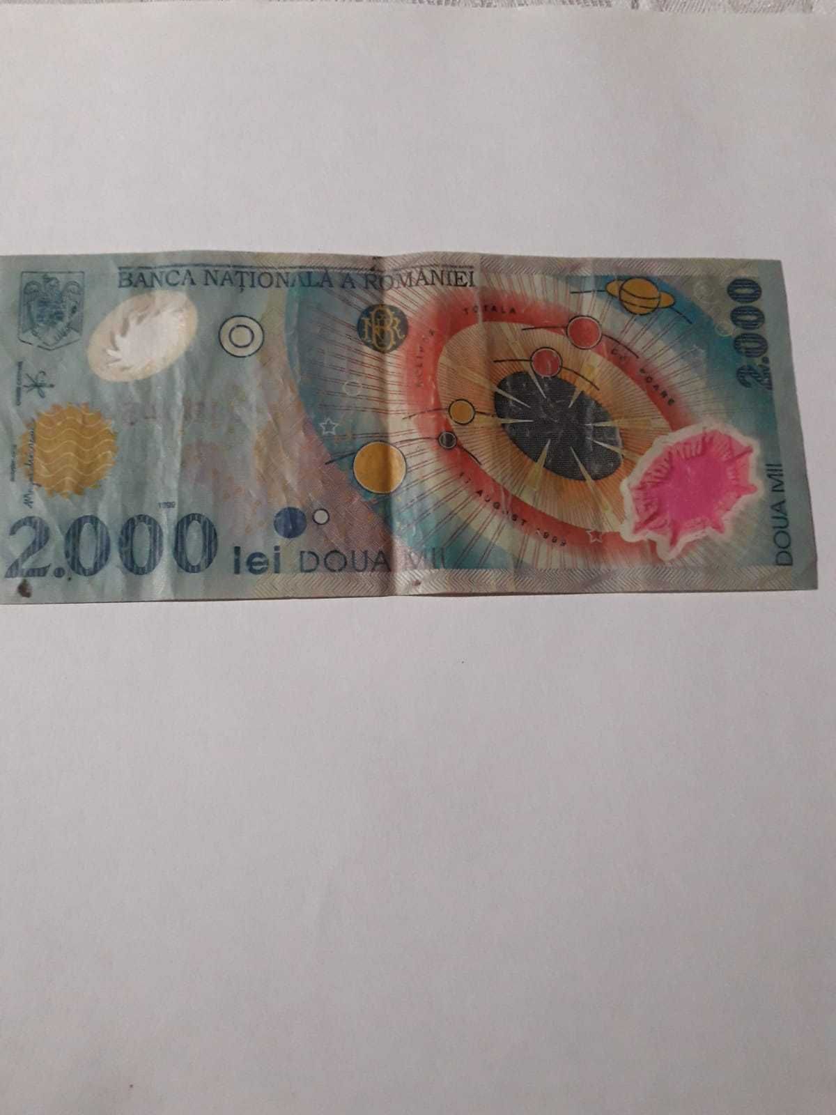 Vand bancnota 2000 lei cu Eclipsa