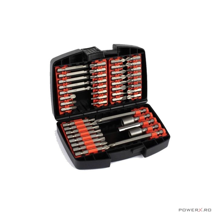 Set biti, cap surubelnita, adaptoare, 45 piese, Silver