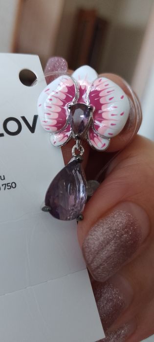 Серьги серебро sokolov