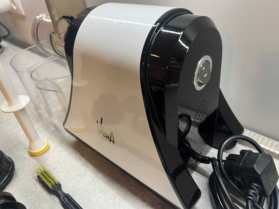 Vidia SJ-002 Cold Press Juicer Storcator Orizontal Presa Slow Alb