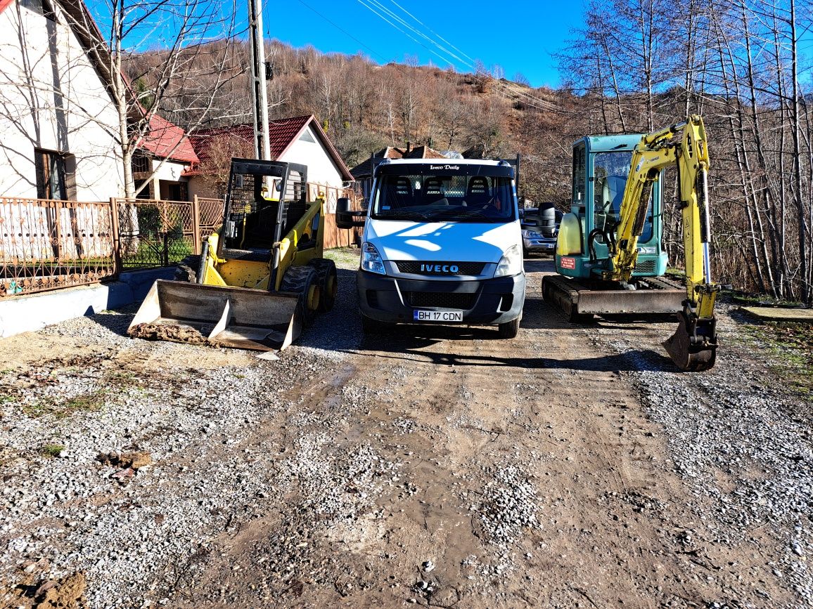 Execut lucrari cu minixcavator  si bobcat+ basculabila