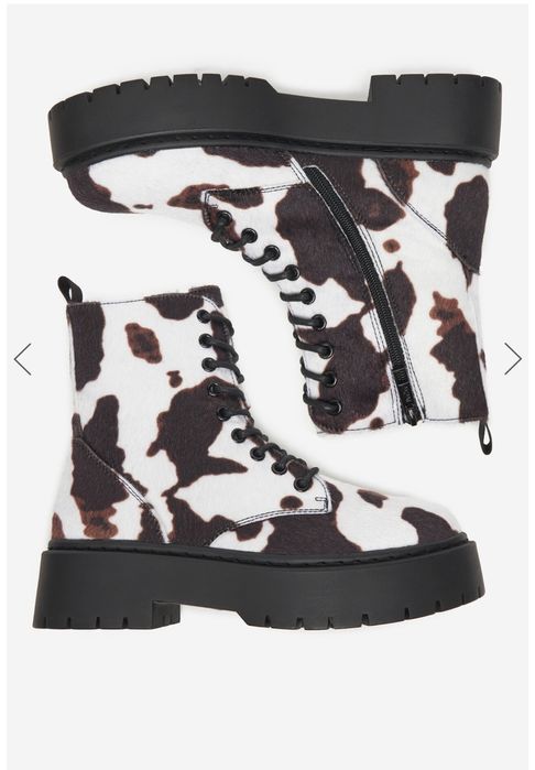 Дамски боти тип кубинки DeeZee 41 номер с мотив / десен на крава