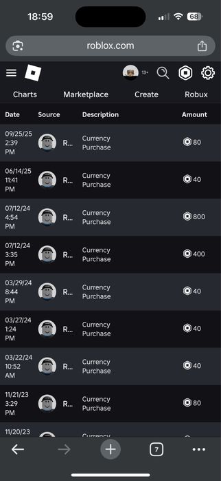 Аккаунт в игре Roblox