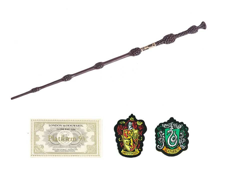 Магическа пръчка на Дъмбълдор + Билет + нашивки Harry Potter