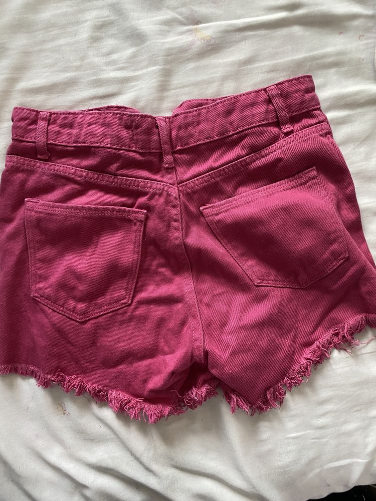 Къси дънкови розови панталони