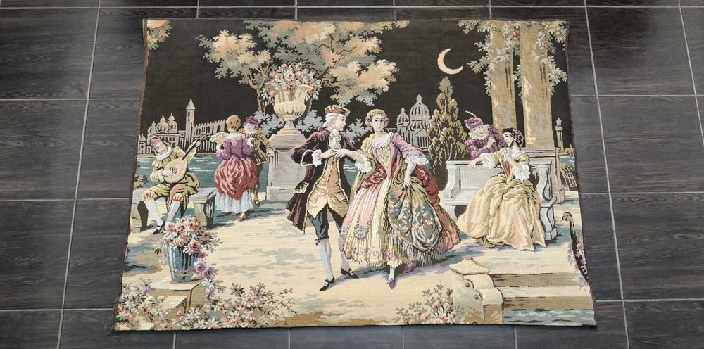 TAPISERIE FRANTA cu scena galanta stare foarte buna 127 cm * 91 cm