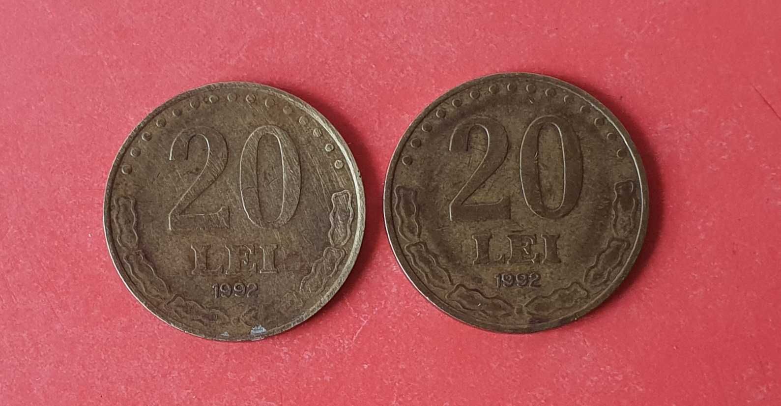 Monede de 20 de lei din anii 1991, 1992, 1993