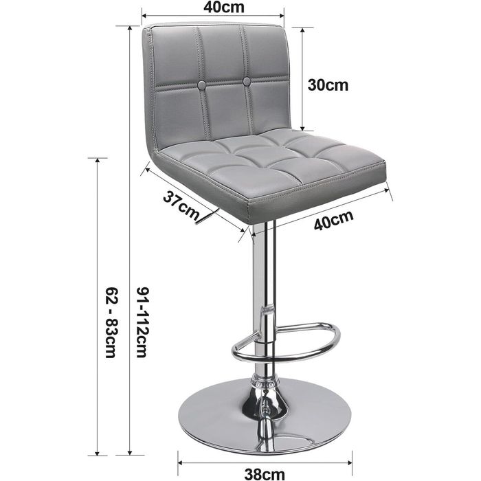 2бр.луксозни кожени бар столове с регулируема височина и газов амортис