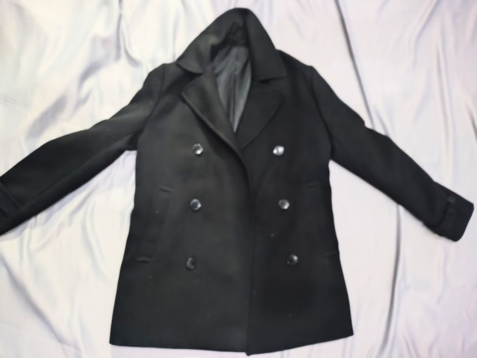 Palton scurt H&M negru ( mărimea 48)