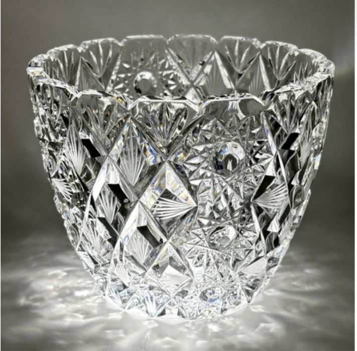 Хрусталь с рельефным геометрическим декором , СССР; 80-90 г;