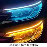 Led drl гъвкави меки led ленти за фарове - ice blue+жълта