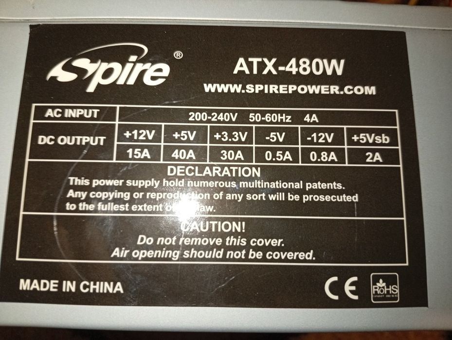 Vând sursa Spire de 480W