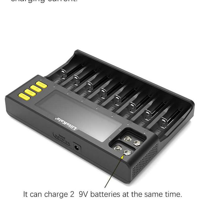 Lii-S8 8 sloturi, charger 12V/3A, adapter 12V Car Cable - LiitoKala