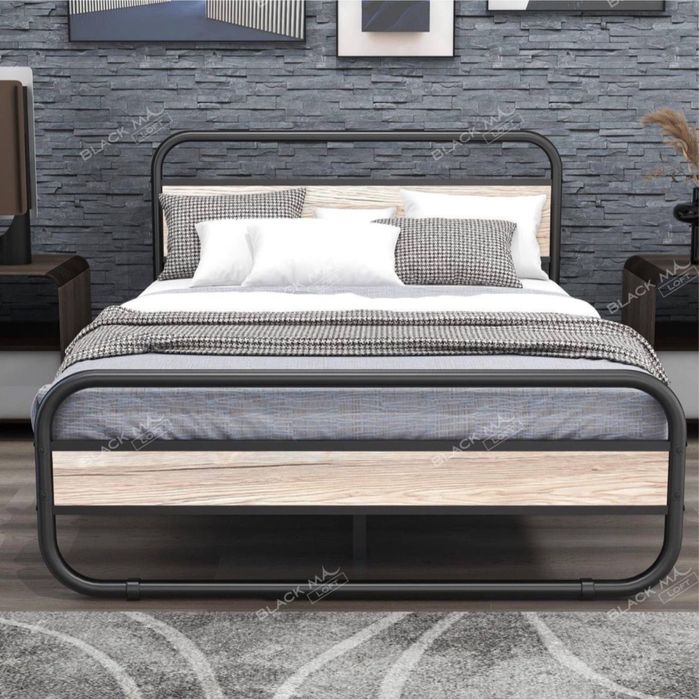 Металлическая кровать MILLENIUM | Двуспальная лофт кравать. Temir loft