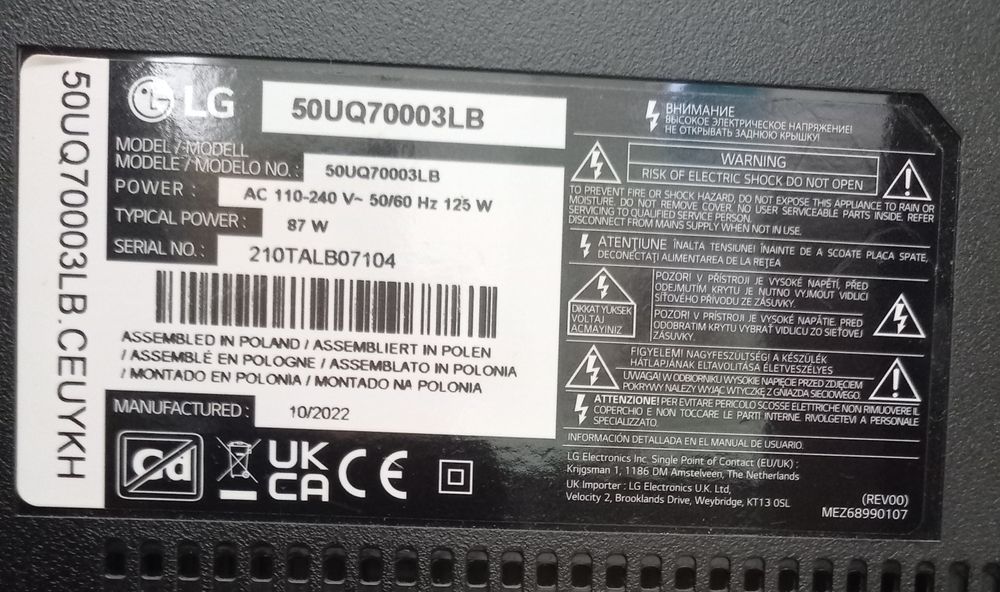 Vând tv LG pentru piese de schimb