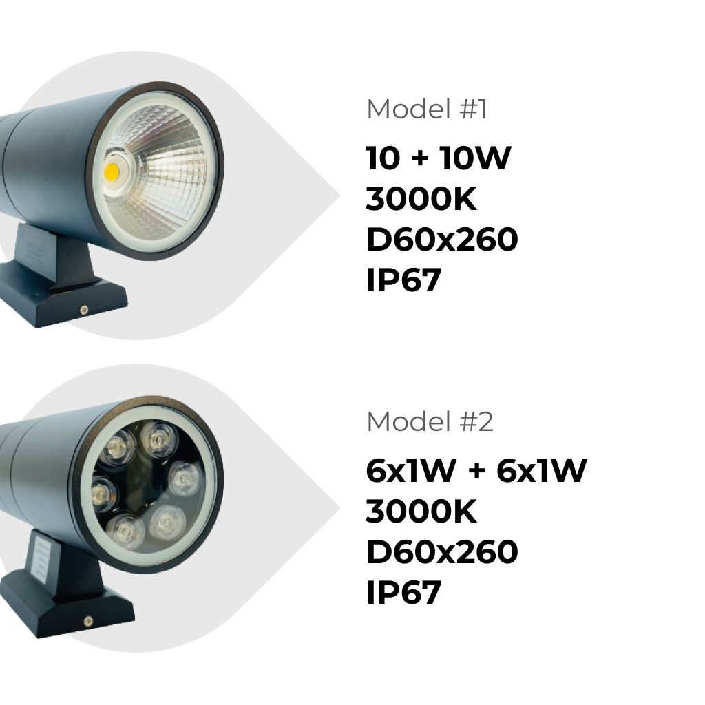 Уличный LED бра 2x10W с защитой IP65 | LUMEX