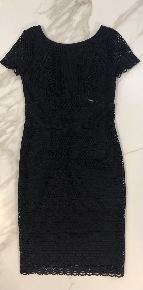 Официална рокля - черна дантела  KENSOL /BG42/