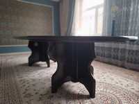 Овальный стол, чёрного цвета, размер 3м×1.40 м