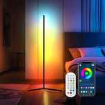 Lampă de podea /colț cu LEDuri RGB, modernă inteligentă cu telecomandă