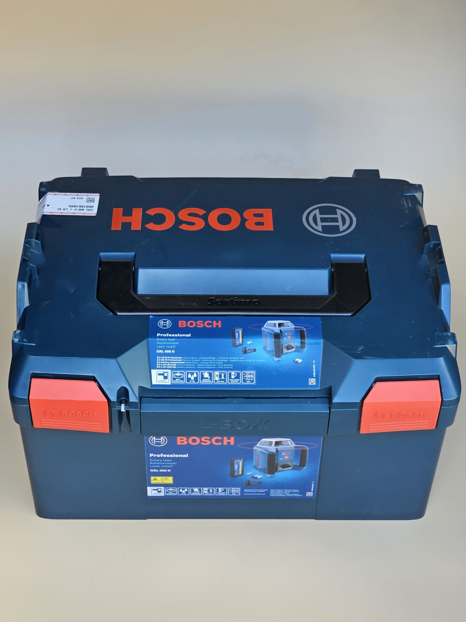 Laser rotativ Bosch GRL 400 H + LR 45 în L-BOXX 0601061805, sigilat