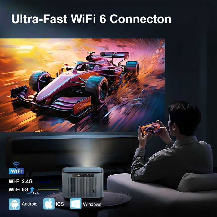 Videoproiector Aokang AK-41 Smart, 1000 ANSI, 1920x1080P Android 9.0