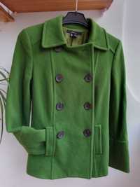 Jacheta, palton scurt verde Zara, 80% lana