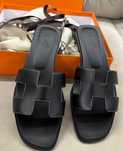Papuci Slapi Hermes de femei din piele naturala Full Box 36 37 38 39