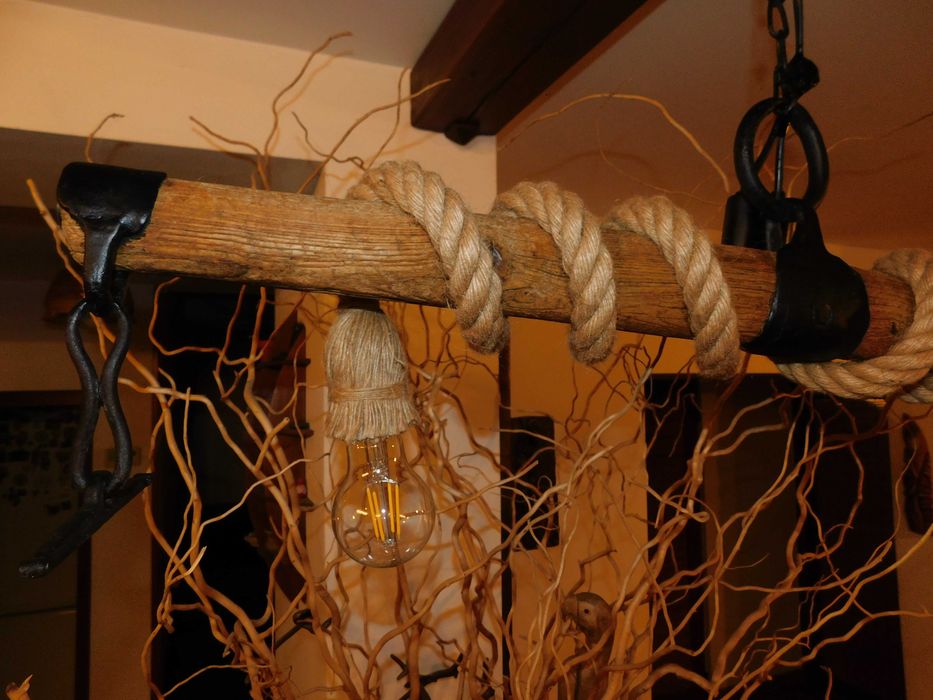 Lustra iuta, lampa suspendata vintige/retro/rustic