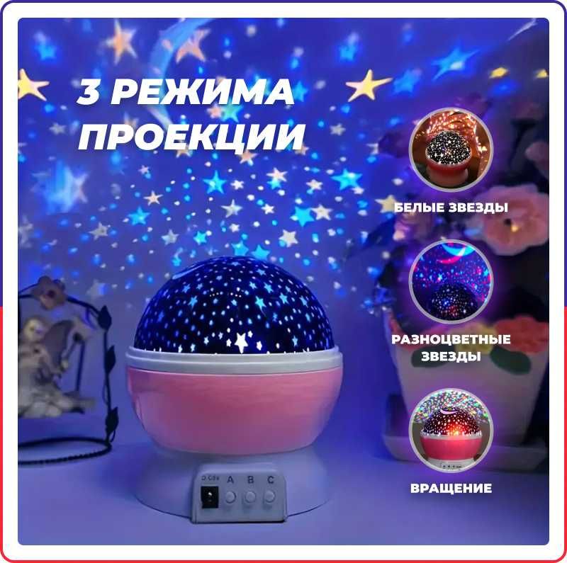 Детский ночник проектор звездное небо Master Dream, шар вращающийся