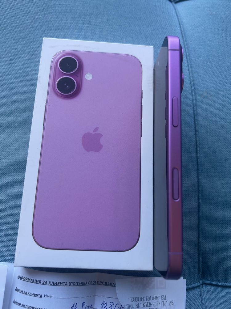 iPhone 16 128GB розов 100% реален и платетен в брой !