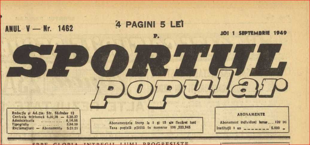 Colecția ziarului Sportul , anii 1949-1989 , Completă  ,în format PDF.