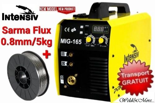 Intensiv MIG 165-Aparat de sudura cu sarma MIG-MAG/MMA+Sarma Flux 5kg