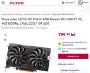Placa video folosita Sapphire Radeon RX 6500 XT PULSE OC 4GB GDDR6
