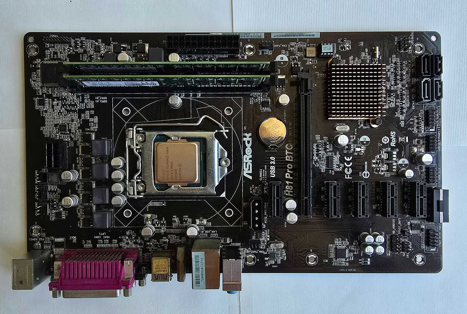 Комплект дъно, процесор и рам ASROCK h81 Pro + Celeron G1820 + 8Gb Ram