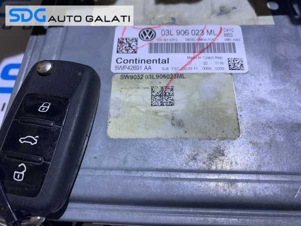 Kit Pornire Complet ECU Calculator Motor Cip Cheie Imobilizator VW Golf 6 1.6 TDI CAY CAYC 2008 - 2014 Cod 03L906023ML 03L907425C 5WP42691AA  [L2256]