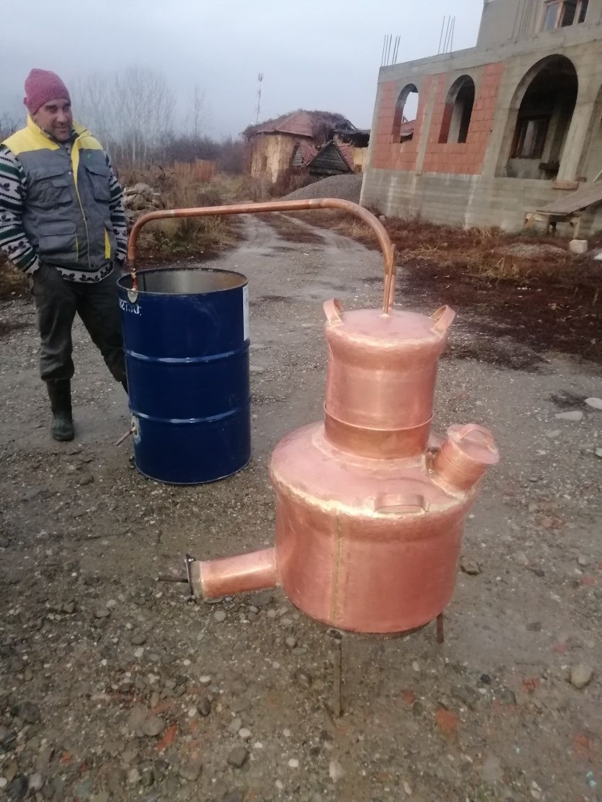 cazan de făcut tuica din cupru alimentar de 87litri din cupru alimenta