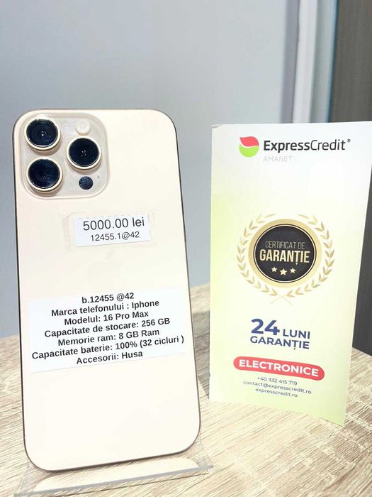 (ag42) Iphone 16 Pro Max 256GB * 2 ani garantie* b12455