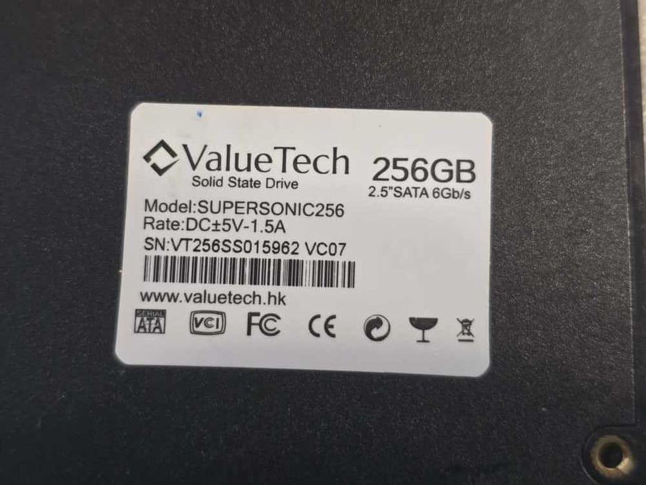 Solid-State Drive (SSD) ValueTech 256GB 2.5" SATA3 bulk