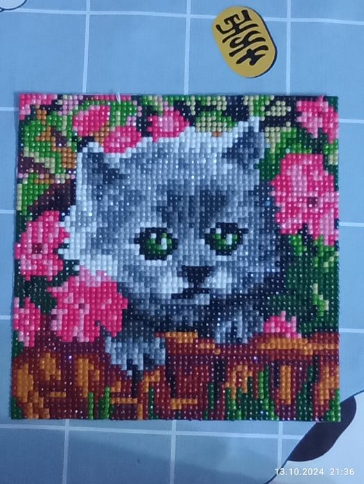 Продам готовую мозайку котенок