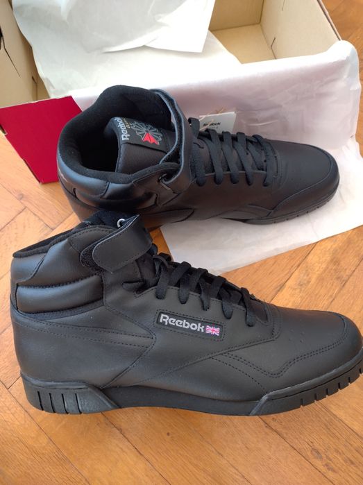 Reebok 45.5 30 см Мъжки кожени черни сникърси високи маратонки
