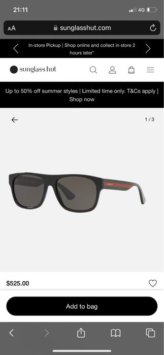 Ochelari originali Gucci, model GG0341S 002 56 made in Italy