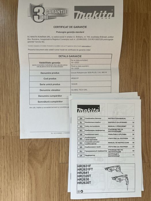 Makita HR2631F-SDS Plus